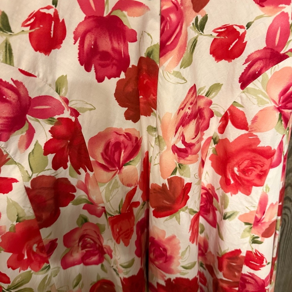 Talbots Red and White Halter Fit and Flare Midi Dress - Picture 8 of 8